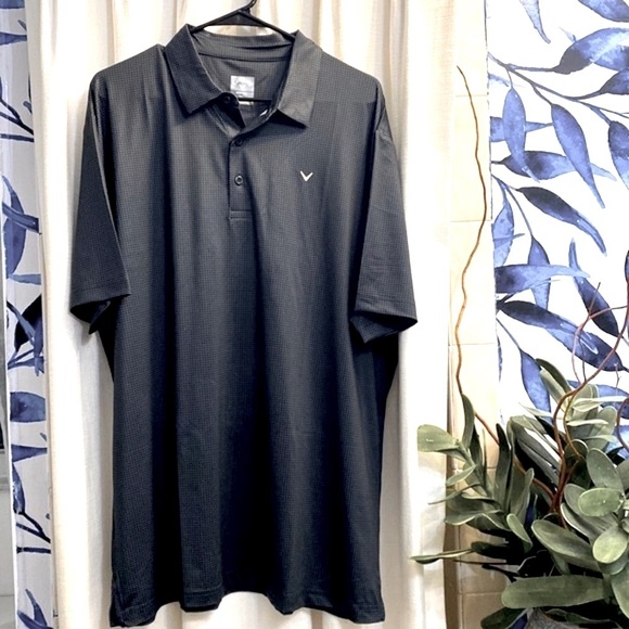 Men’s Callaway Polyester and Spandex Grey and Black Golf Polo Size XL - Picture 1 of 6